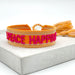 KI-generiertes Bild,Canvas Statement Armband Love Peace Happiness Quasten besticktes Webarmband