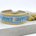 KI-generiertes Bild,Canvas Statement Armband Love Peace Happiness Quasten besticktes Webarmband