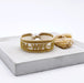 KI-generiertes Bild,Canvas Statement Armband Mom Wife Boss Creme Gold Quasten besticktes Webarmband