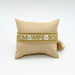 KI-generiertes Bild,Canvas Statement Armband Mom Wife Boss Creme Gold Quasten besticktes Webarmband