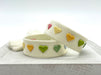 KI-generiertes Bild,Canvas Statement Armband Herzen Multi Colour Bunt Quasten besticktes Webarmband
