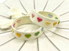 KI-generiertes Bild,Canvas Statement Armband Herzen Multi Colour Bunt Quasten besticktes Webarmband