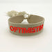 KI-generiertes Bild,Canvas Statement Armband Optimistin Beige Quasten besticktes Webarmband