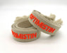 KI-generiertes Bild,Canvas Statement Armband Optimistin Beige Quasten besticktes Webarmband