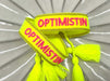 KI-generiertes Bild,Canvas Statement Armband Optimistin Neon Gelb Pink Quasten besticktes Webarmband