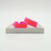 KI-generiertes Bild,Canvas Statement Armband Optimistin Neon Pink Orange Quasten besticktes Webarmband