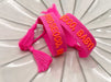 KI-generiertes Bild,Canvas Statement Armband Prosecco Baby Neon Pink Orange Quasten besticktes Webarmband