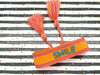 KI-generiertes Bild,Canvas Statement Armband Smile Orange Türkis Quasten besticktes Webarmband