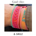 KI-generiertes Bild,Canvas Statement Armband Smile Orange Türkis Quasten besticktes Webarmband