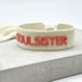 KI-generiertes Bild,Canvas Statement Armband Soulsister Ecru Rose Quasten besticktes Webarmband