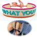 KI-generiertes Bild Canvas Statement Armband Do what you Love Quasten besticktes Webarmband