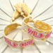 KI-generiertes Bild,Canvas Statement Armband Wild One Gelb Rose Pink Quasten besticktes Webarmband