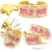KI-generiertes Bild Canvas Statement Armband Wild One Gelb Rose Pink Quasten besticktes Webarmband