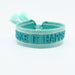 KI-generiertes Bild,Canvas Statement Armband Make it Happen Türkis Blau Quasten besticktes Webarmband