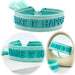 KI-generiertes Bild Canvas Statement Armband Make it Happen Türkis Blau Quasten besticktes Webarmband