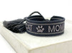 KI-generiertes Bild,Canvas Statement Armband Cat Mom Anthrazit Grau Quasten besticktes Webarmband