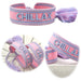 KI-generiertes Bild Canvas Statement Armband Chillax Rose Blau Quasten besticktes Webarmband
