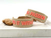 KI-generiertes Bild,Canvas Statement Armband Do it with Passion Grau Neon Quasten besticktes Webarmband