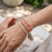 KI-generiertes Bild,Canvas Statement Armband Love Leo Leopard Neon Orange Quasten besticktes Webarmband