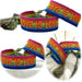 KI-generiertes Bild Canvas Statement Armband Love is Love Regenbogen Quasten besticktes Webarmband