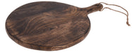 KI-generiertes Bild,Teak Holz Schneidebrett 40cm Griff Rund Vesperbrett Tranchierbrett Massiv