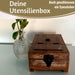 KI-generiertes Bild,Barber Rasierbox Teak Holz 22x13cm Barbier Schmink Utensilien-Box