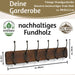 KI-generiertes Bild,Vintage Teak Holz Wandgarderobe 80cm 6/12 Haken Jackenhalter Braun Garderobenleiste