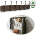 KI-generiertes Bild Vintage Teak Holz Wandgarderobe 80cm 6/12 Haken Jackenhalter Braun Garderobenleiste