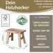 KI-generiertes Bild,Vintage Holz Fußhocker Braun Rustic 24cm Tritthocker Schemel Fußbank Bänkchen