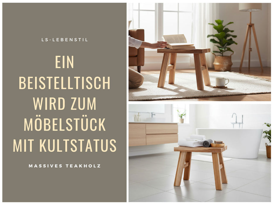 KI-generiertes Bild,Vintage Holz Fußhocker Braun Rustic 24cm Tritthocker Schemel Fußbank Bänkchen
