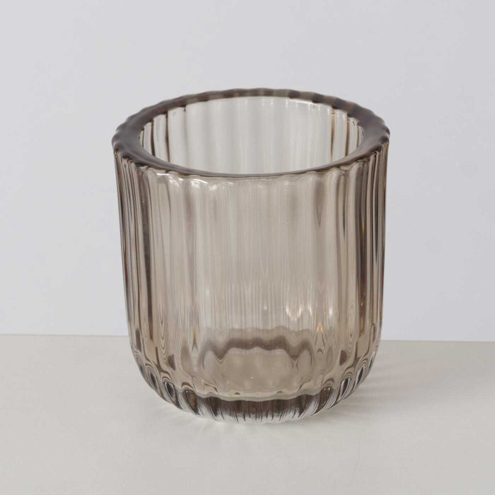 KI-generiertes Bild,3er Set Teelichthalter Glas Retro Beige 7-9cm Teelichtglas Windlicht Kerzenhalter