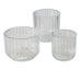 KI-generiertes Bild,3er Set Teelichthalter Glas Retro Klar 7-9cm Teelichtglas Windlicht Kerzenhalter