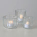 KI-generiertes Bild,3er Set Teelichthalter Glas Retro Klar 7-9cm Teelichtglas Windlicht Kerzenhalter