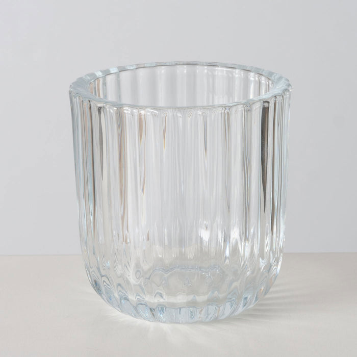 KI-generiertes Bild,3er Set Teelichthalter Glas Retro Klar 7-9cm Teelichtglas Windlicht Kerzenhalter