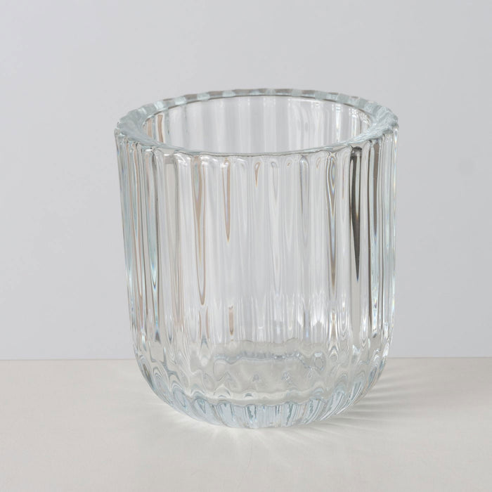 KI-generiertes Bild,3er Set Teelichthalter Glas Retro Klar 7-9cm Teelichtglas Windlicht Kerzenhalter