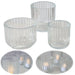 KI-generiertes Bild 3er Set Teelichthalter Glas Retro Klar 7-9cm Teelichtglas Windlicht Kerzenhalter