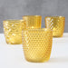 KI-generiertes Bild,4´er Set Glas Teelichthalter Retro Gelb 7cm Teelichtglas Windlicht-Halter