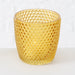KI-generiertes Bild,4´er Set Glas Teelichthalter Retro Gelb 7cm Teelichtglas Windlicht-Halter