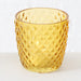 KI-generiertes Bild,4´er Set Glas Teelichthalter Retro Gelb 7cm Teelichtglas Windlicht-Halter