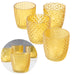 KI-generiertes Bild 4´er Set Glas Teelichthalter Retro Gelb 7cm Teelichtglas Windlicht-Halter