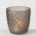 KI-generiertes Bild,4´er Set Glas Teelichthalter Retro Grau 7cm Teelichtglas Windlicht-Halter