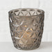 KI-generiertes Bild,4´er Set Glas Teelichthalter Retro Grau 7cm Teelichtglas Windlicht-Halter