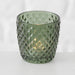 KI-generiertes Bild,4´er Set Glas Teelichthalter Retro Grün 7cm Teelichtglas Windlicht-Halter