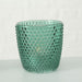 KI-generiertes Bild,4´er Set Glas Teelichthalter Retro Petrol 7cm Teelichtglas Windlicht-Halter