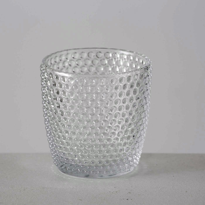 KI-generiertes Bild,4´er Set Glas Teelichthalter Retro Weiß Klar 7cm Teelichtglas Windlicht-Halter