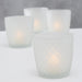 KI-generiertes Bild,4´er Set Glas Teelichthalter Retro Weiß Matt 7cm Teelichtglas Windlicht-Halter