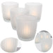 KI-generiertes Bild 4´er Set Glas Teelichthalter Retro Weiß Matt 7cm Teelichtglas Windlicht-Halter