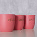 KI-generiertes Bild,3x Metall Teelichthalter Relax Enjoy Smile Rosa Gold 7x7cm Set Windlichthalter