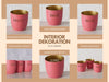 KI-generiertes Bild,3x Metall Teelichthalter Relax Enjoy Smile Rosa Gold 7x7cm Set Windlichthalter