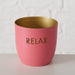KI-generiertes Bild,3x Metall Teelichthalter Relax Enjoy Smile Rosa Gold 7x7cm Set Windlichthalter